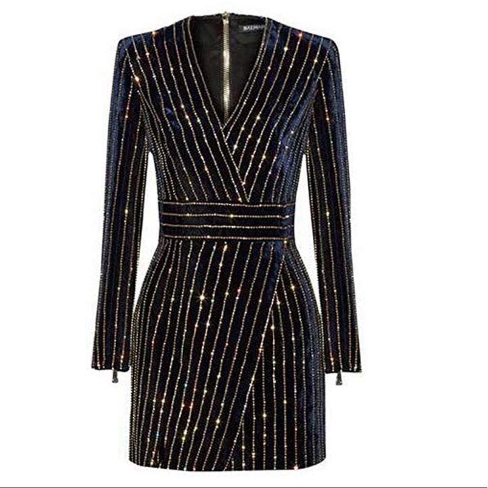 Women’s Long Sleeved Mini Bodycon Cocktail Dress